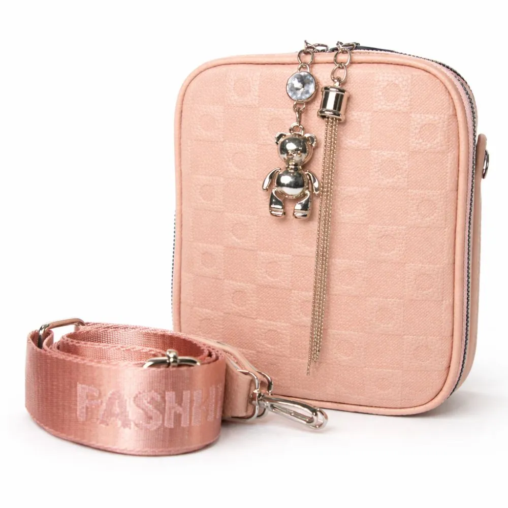 Teddy Charm Crossbody (Pink)
